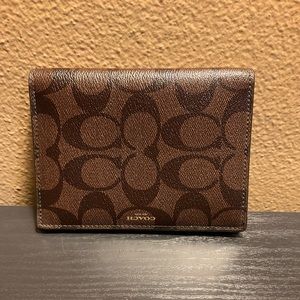 Coach unisex SpreeSuki signature passport case mahogany brown #F93518